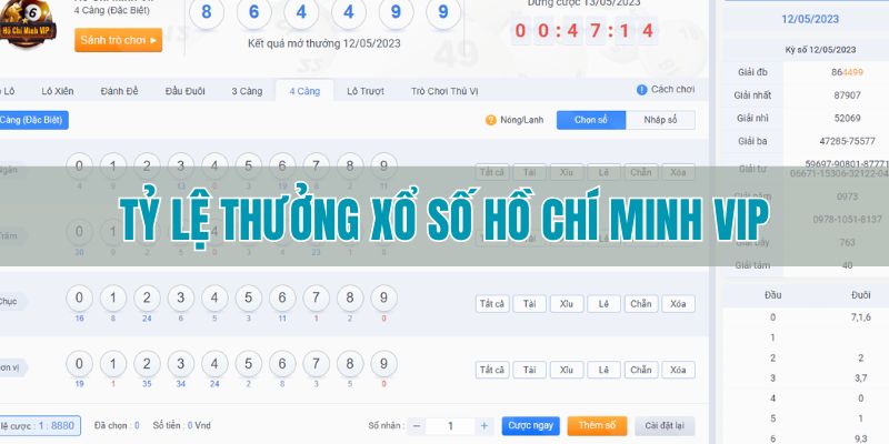 Tỷ lệ thưởng của các hình thức cược trong xổ số HCM